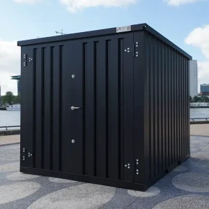 FOCO 10 ft Container Doppeltür kurze Seite Schwarz RAL 9005