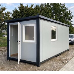 BÜROCONTAINER 6,00 X 2,40 M MIT TOILETTEN, DUSCHE UND KÜCHE