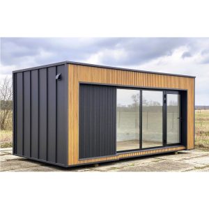 Vorgefertigtes Modul 18 m² – Design Holz & Anthrazit